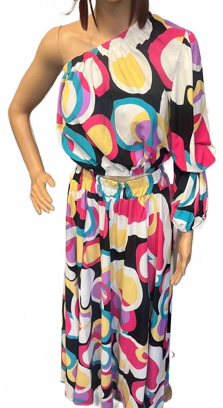 NEW KAREN T DESIGN women's cut and curve dress - plus in multi